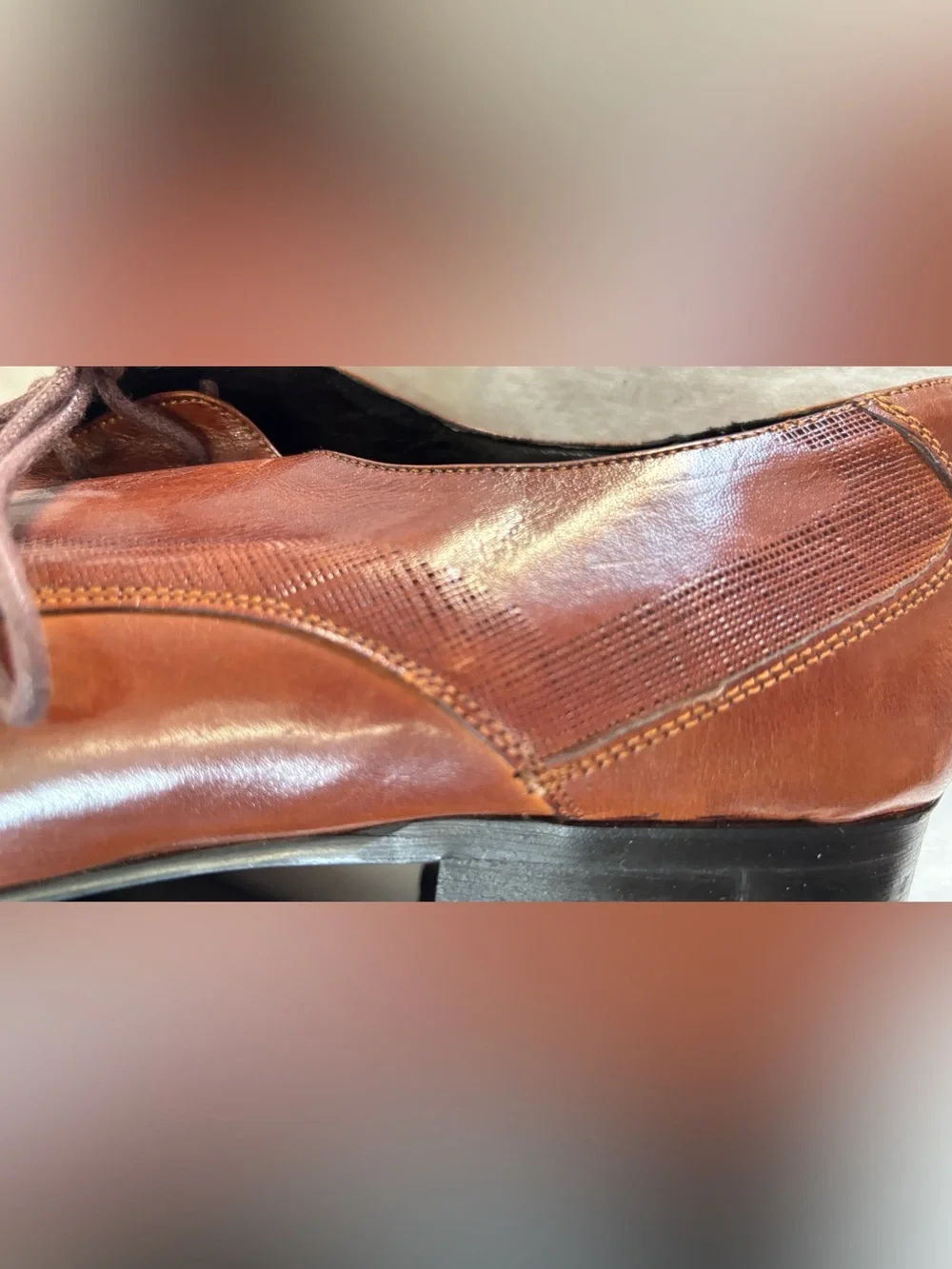 Kenneth Cole NY Brown Leather Square Toe Dress Shoes Men’s 11